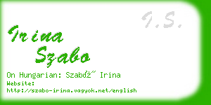 irina szabo business card